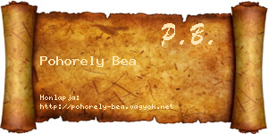 Pohorely Bea névjegykártya